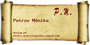 Petrov Mónika névjegykártya